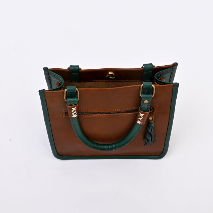 Premium Buffalo Leather Handbag | Tan | Functional & Stylish Design
