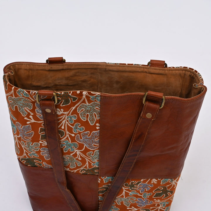 Handcrafted Goat Leather Tote Bag | Tan | Spacious with Multicompartment Design