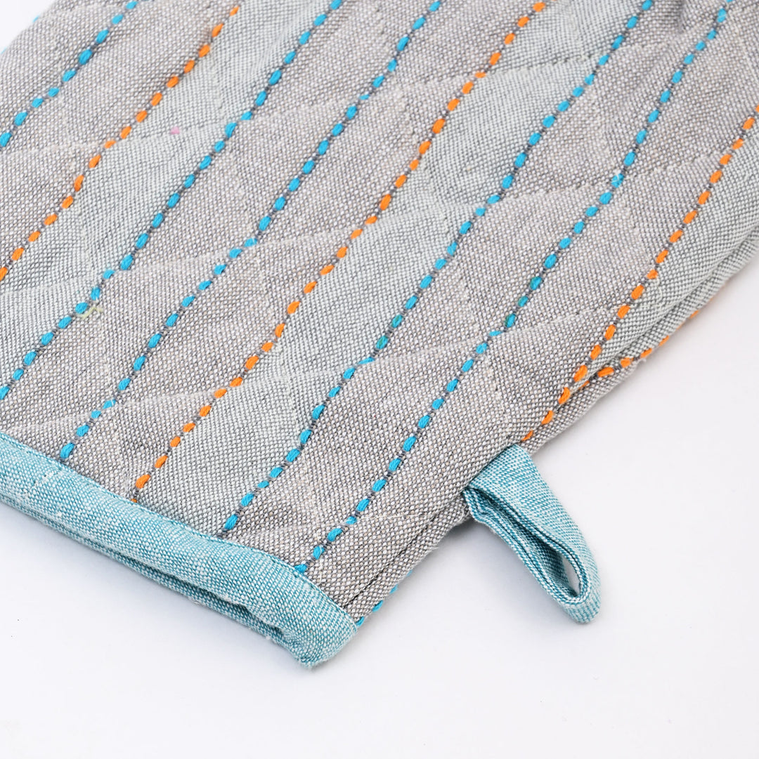 Quilted Cotton Oven Mitt & Pot Holder Set | Heat Resistant Kitchen Essentials