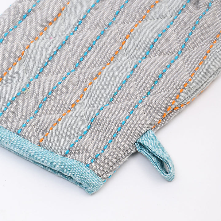 Quilted Cotton Oven Mitt & Pot Holder Set | Heat Resistant Kitchen Essentials