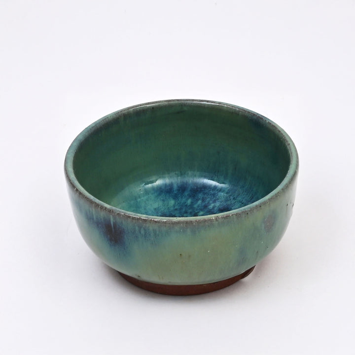 Handmade Terracotta Serving Bowl | Glossy Green Glaze | Rustic & Elegant Tableware