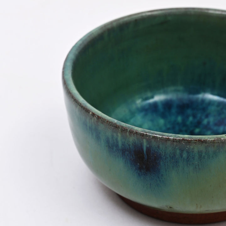 Handmade Terracotta Serving Bowl | Glossy Green Glaze | Rustic & Elegant Tableware