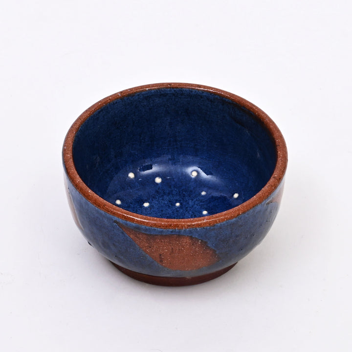 Handmade Terracotta Slip Bowl | Glossy Blue Slip Glaze | Rustic Elegance for Modern Tables