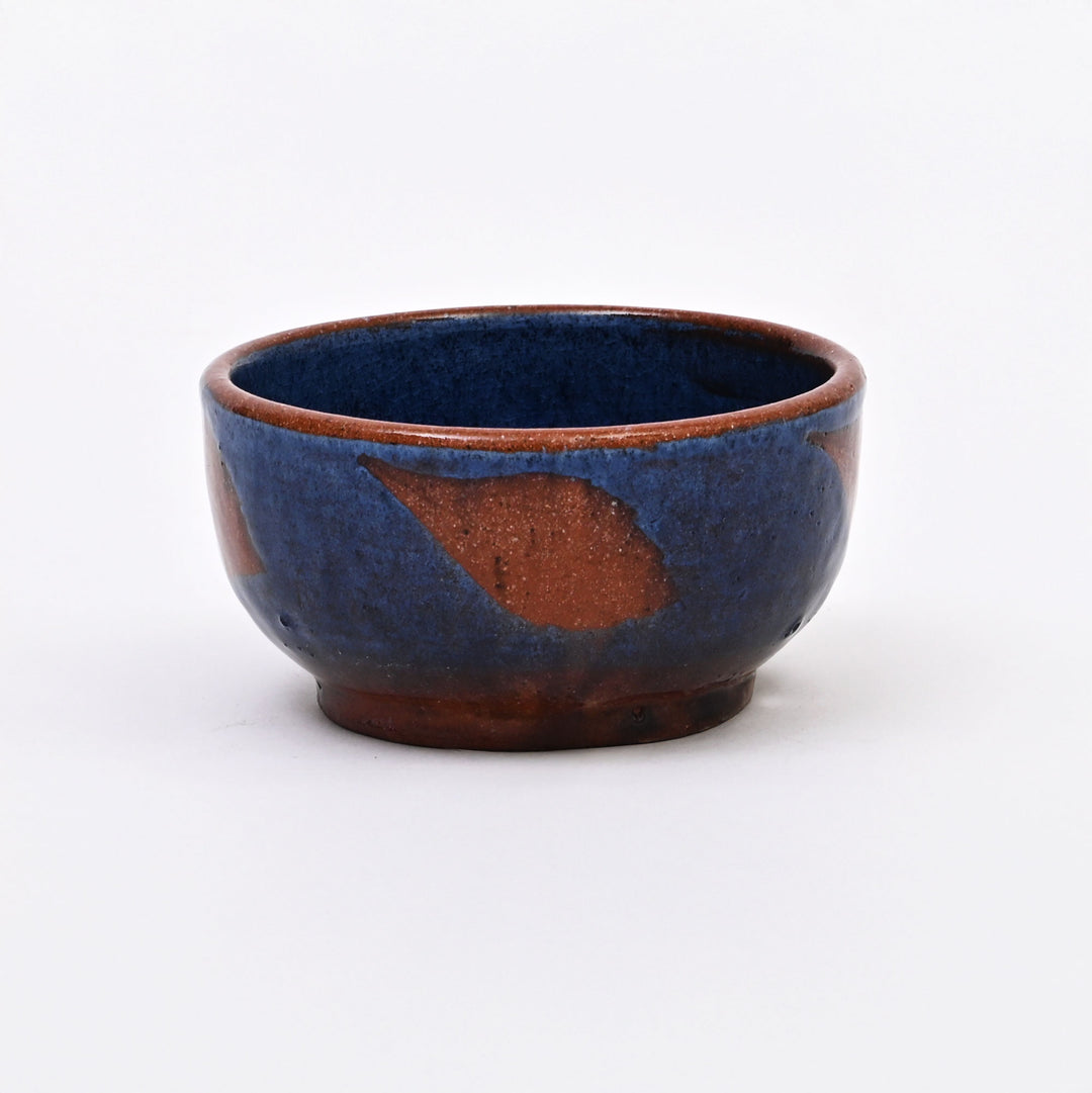 Handmade Terracotta Slip Bowl | Glossy Blue Slip Glaze | Rustic Elegance for Modern Tables