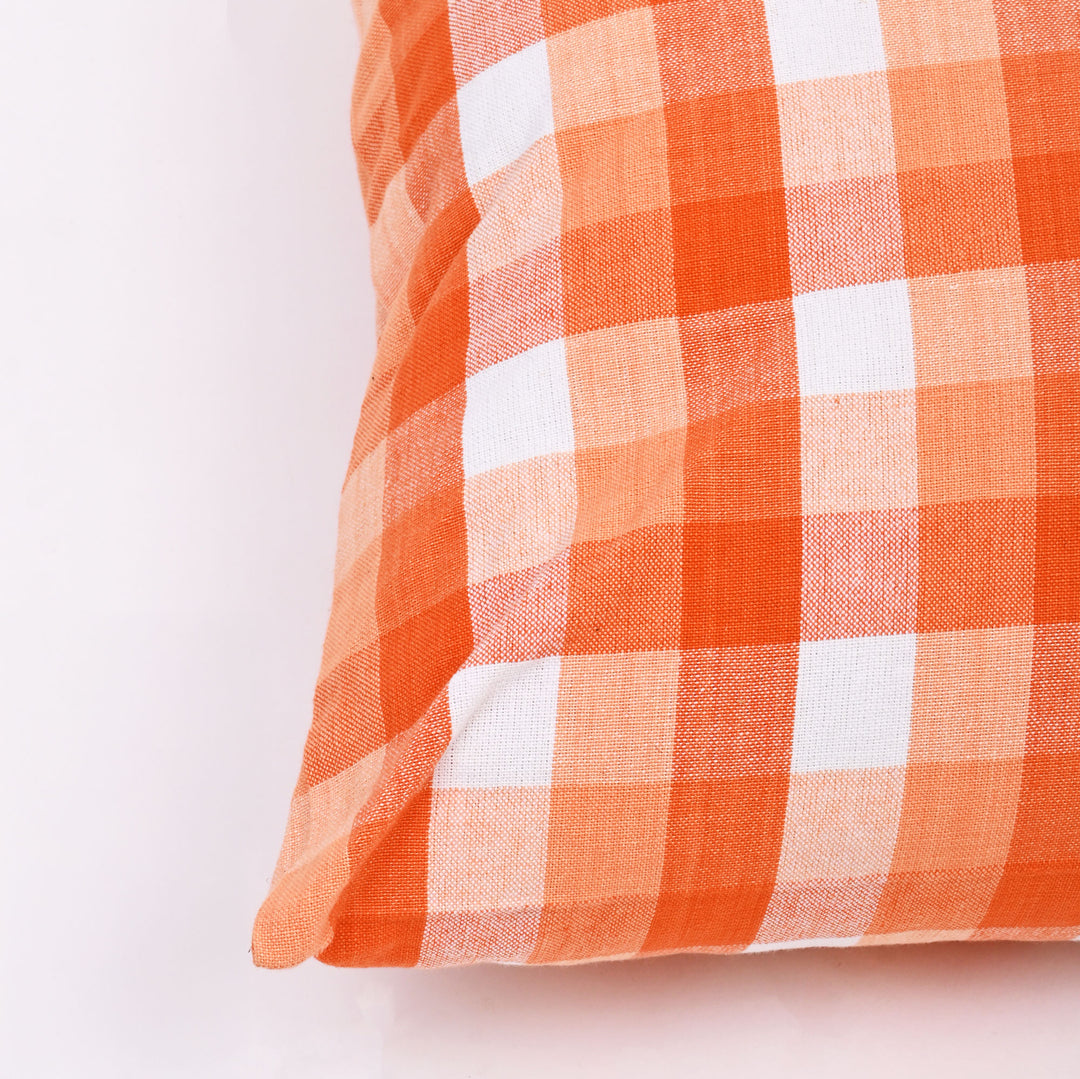 Handloom Cotton Checkered Curtain - 86"x52"
