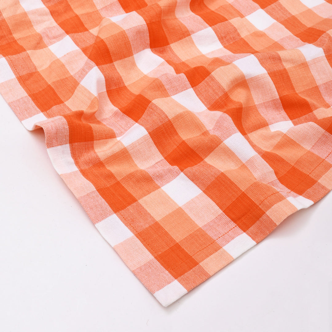 Handloom Cotton Checkered Curtain - 86"x52"