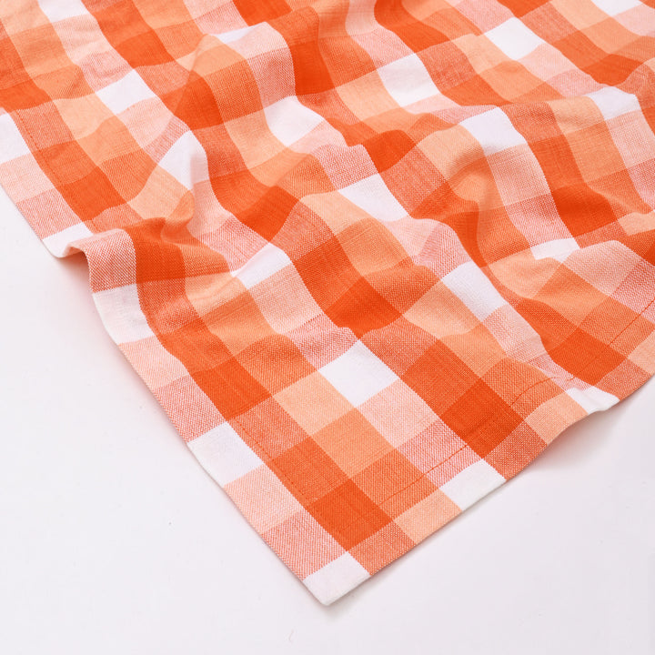 Handloom Cotton Checkered Curtain - 86"x52"