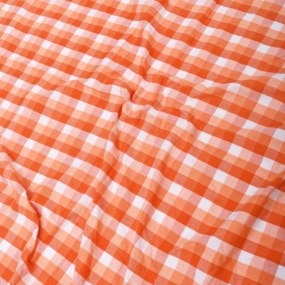 Handloom Cotton Checkered Curtain - 86"x52"