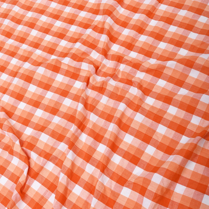 Handloom Cotton Checkered Curtain - 86"x52"