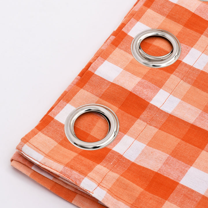 Handloom Cotton Checkered Curtain - 86"x52"