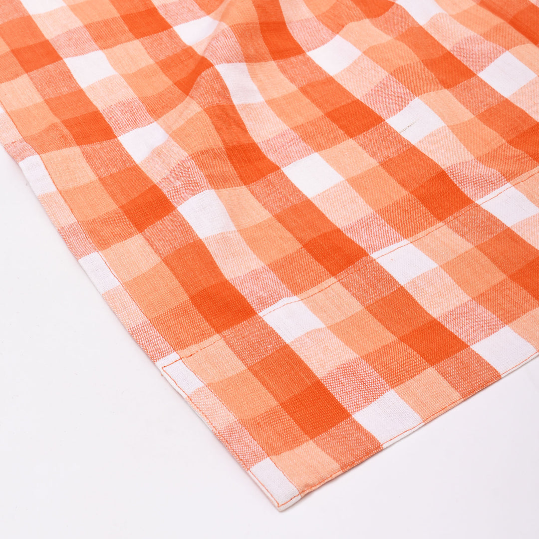 Handloom Cotton Checkered Curtain - 86"x52"