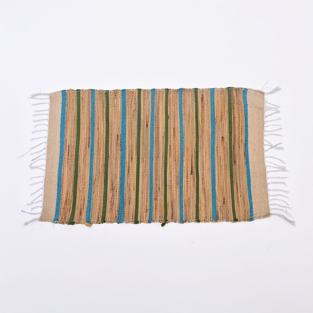 Handwoven Water Hyacinth & Cotton Prayer Mat | Multicolor Natural Comfort