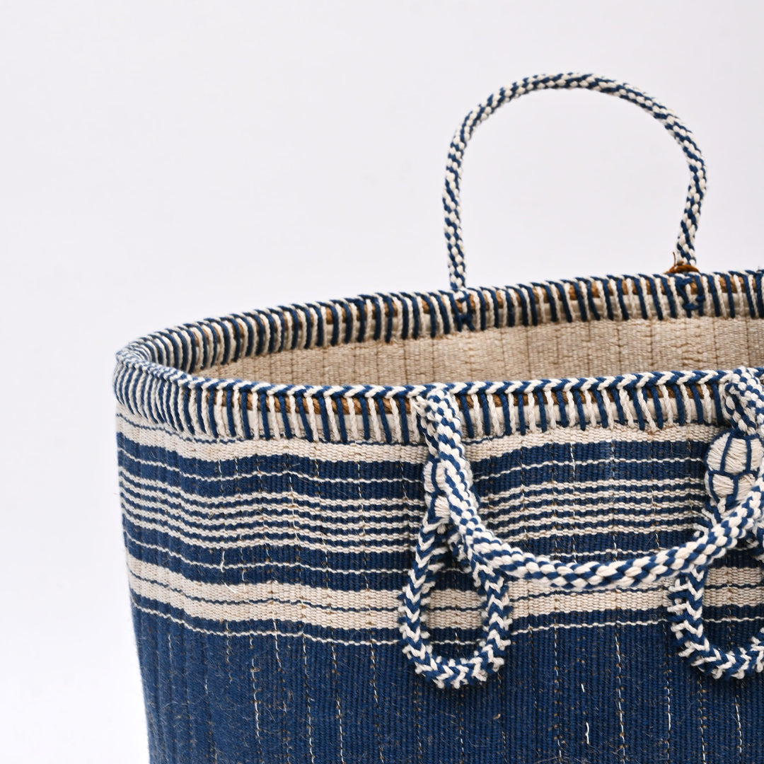 Handcrafed Jute Cotton Laundry Basket | Natural Fabric