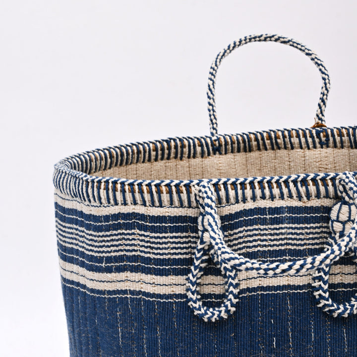 Handcrafed Jute Cotton Laundry Basket | Natural Fabric