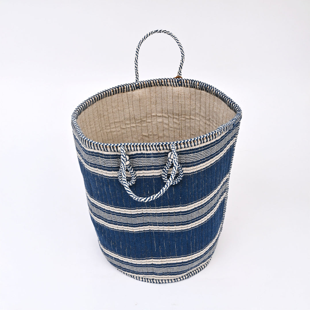 Handcrafed Jute Cotton Laundry Basket | Natural Fabric