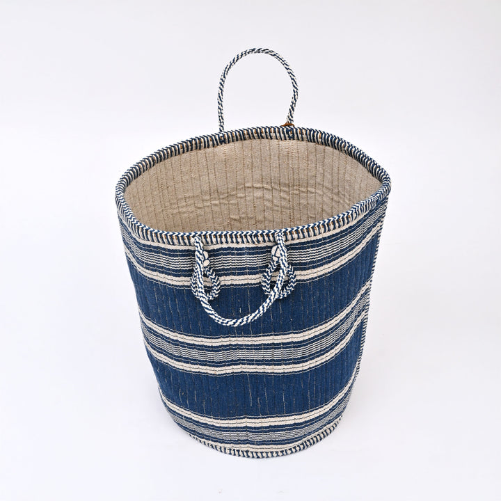 Handcrafed Jute Cotton Laundry Basket | Natural Fabric