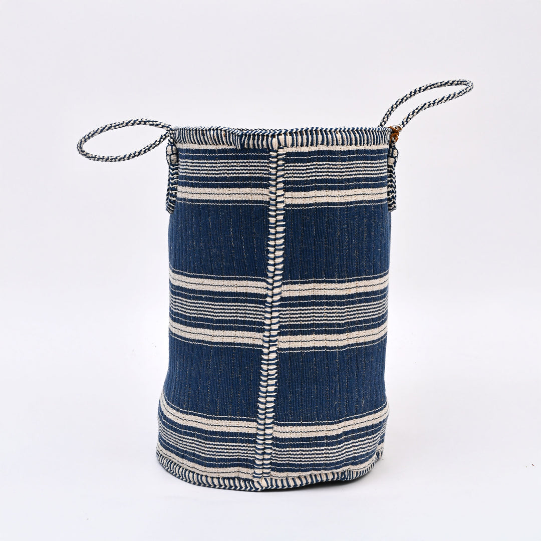 Handcrafed Jute Cotton Laundry Basket | Natural Fabric