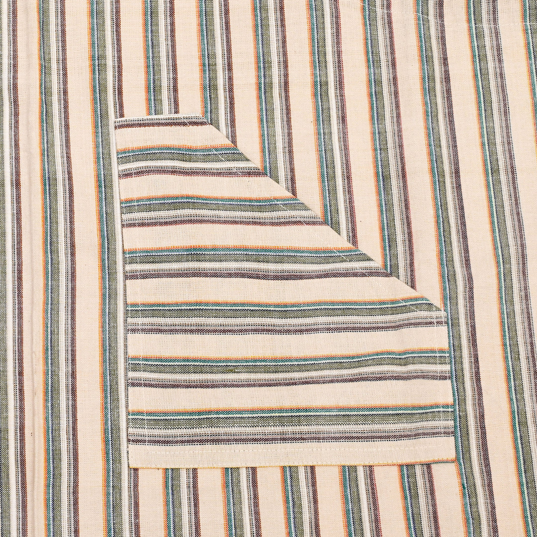 Set of 4 Handloom Cotton Aprons | Checked Design with Front Pockets