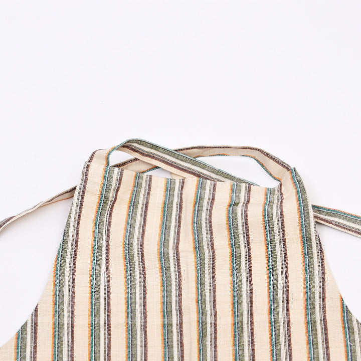 Set of 4 Handloom Cotton Aprons | Checked Design with Front Pockets