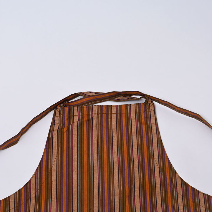 Set of 4 Handloom Cotton Aprons | Checked Design with Front Pockets