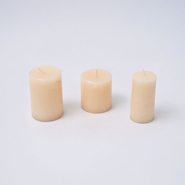 Handpoured Unscented Ivory Pillar Candle
