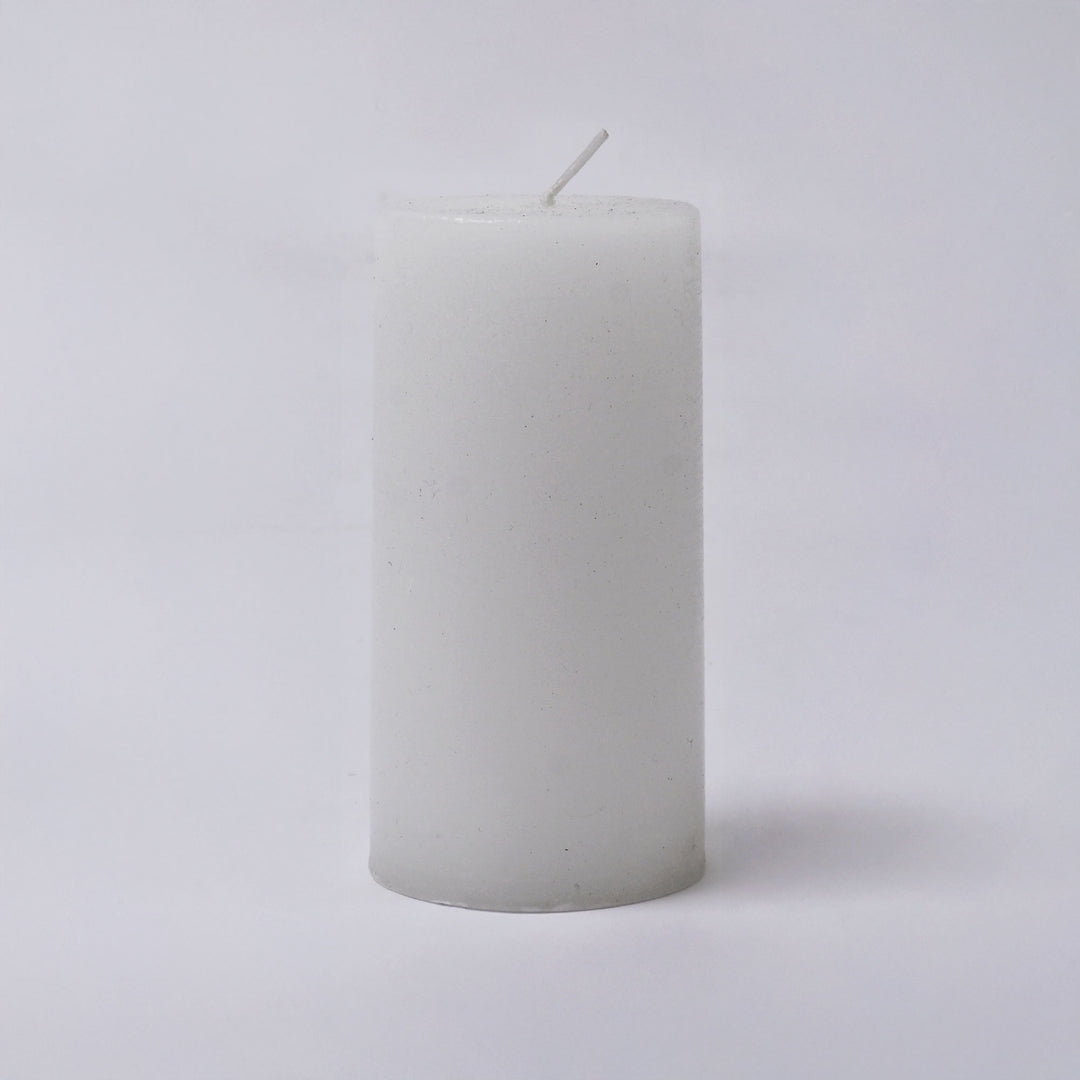 Handpoured Unscented White Pillar Candle