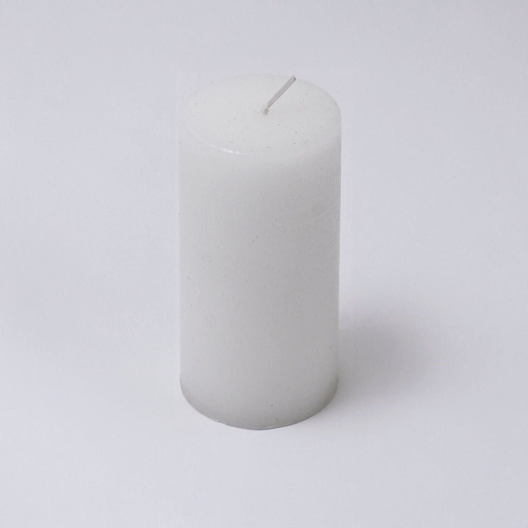 Handpoured Unscented White Pillar Candle