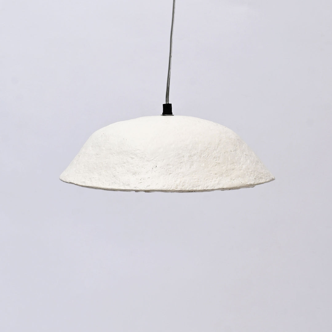 Handcrafted Paper Mache Pendant Light | White