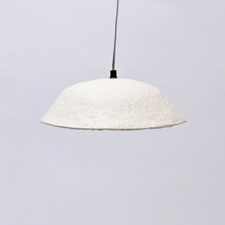 Handcrafted Paper Mache Pendant Light | White