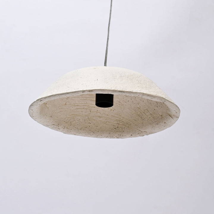 Handcrafted Paper Mache Pendant Light | White