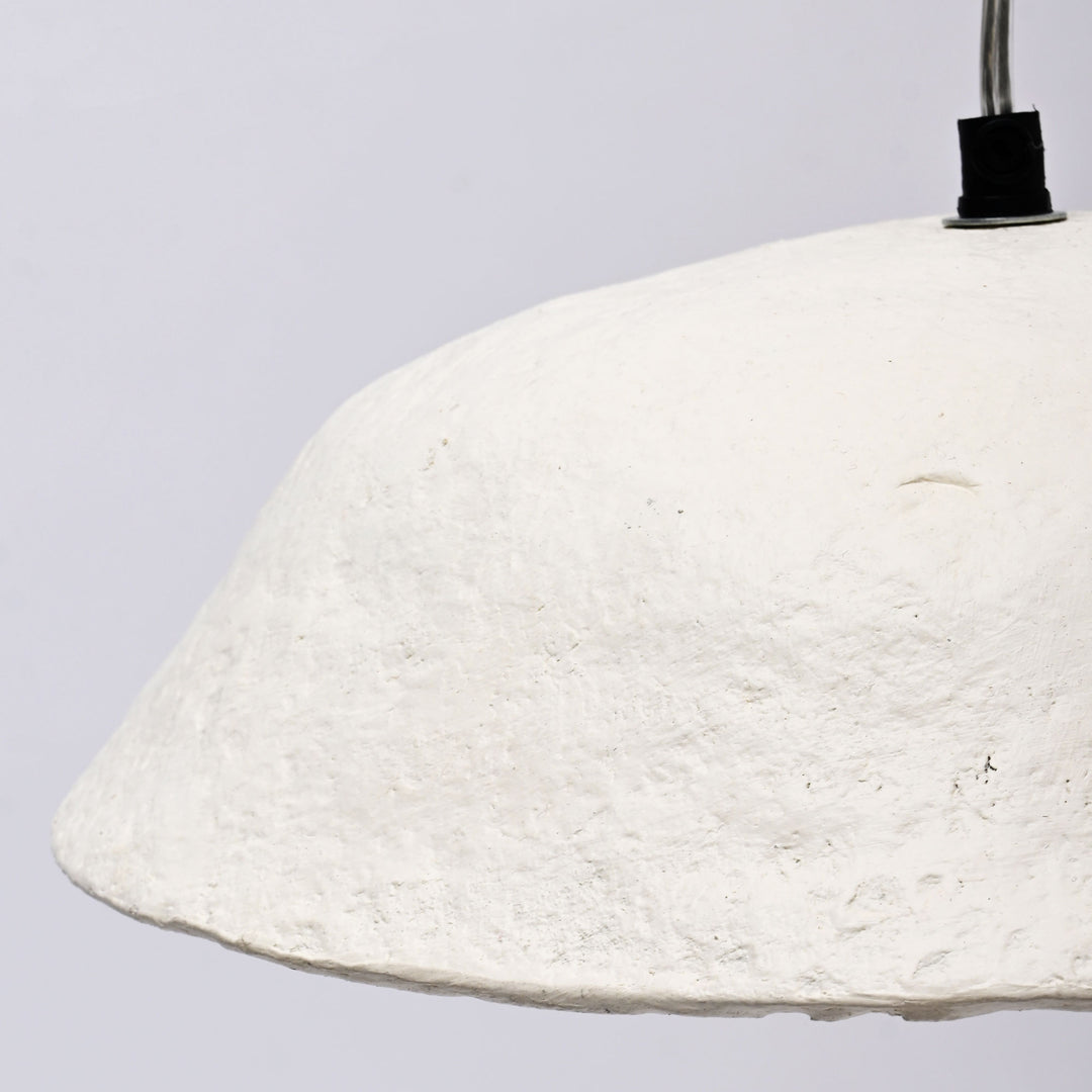 Handcrafted Paper Mache Pendant Light | White