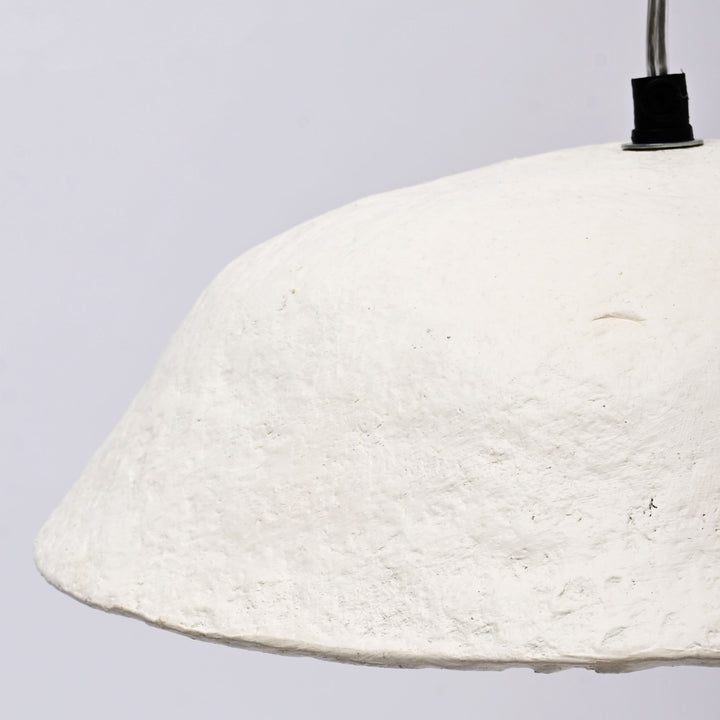 Handcrafted Paper Mache Pendant Light | White
