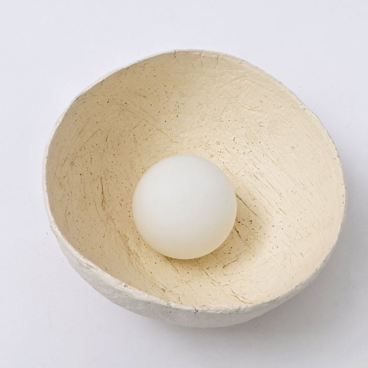 Handcrafted Paper Mache Pendant Light | White