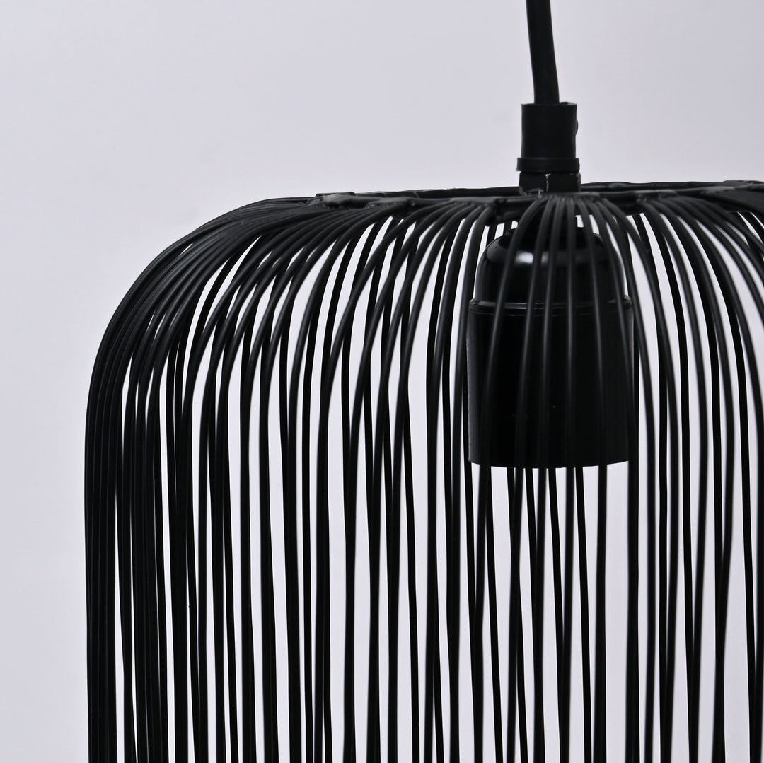 Hanging Iron Pendant Light | Black | Sleek Industrial Style Lighting