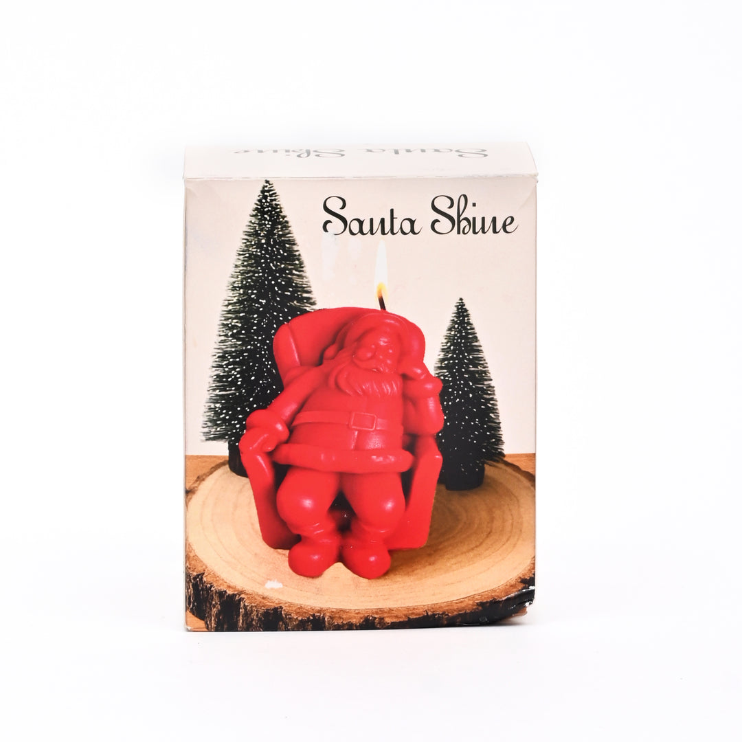 Seating Santa Candle | Red Decorative Christmas Candle, 3 x 3 x 4 Inch
