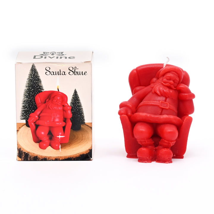 Seating Santa Candle | Red Decorative Christmas Candle, 3 x 3 x 4 Inch