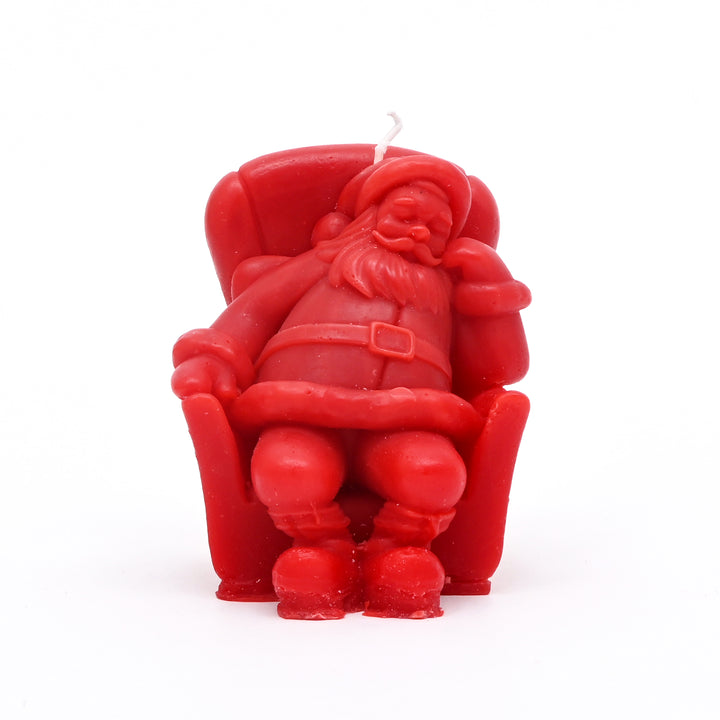 Seating Santa Candle | Red Decorative Christmas Candle, 3 x 3 x 4 Inch