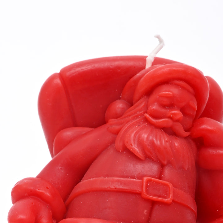 Seating Santa Candle | Red Decorative Christmas Candle, 3 x 3 x 4 Inch