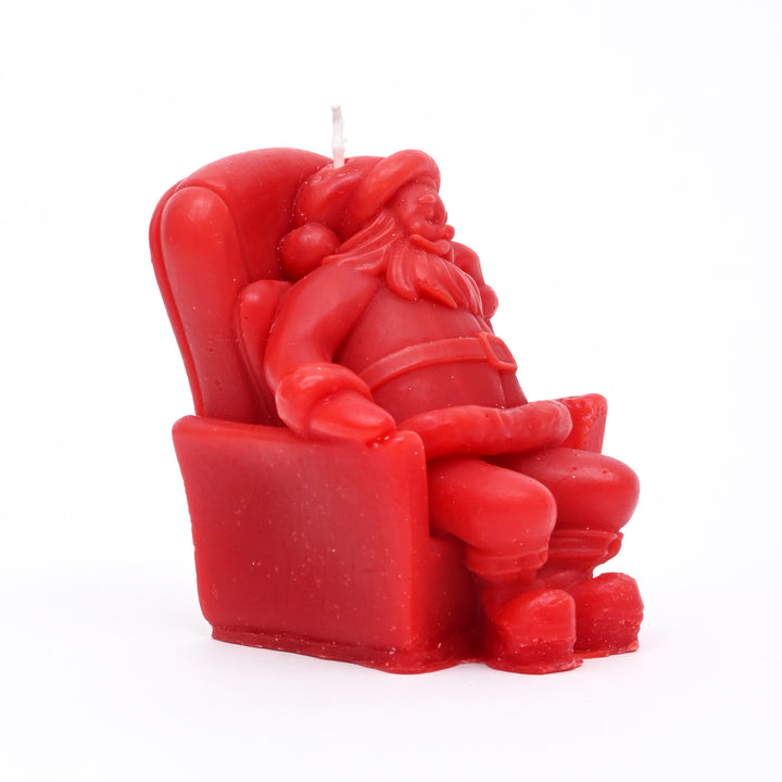Seating Santa Candle | Red Decorative Christmas Candle, 3 x 3 x 4 Inch