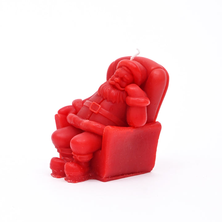 Seating Santa Candle | Red Decorative Christmas Candle, 3 x 3 x 4 Inch