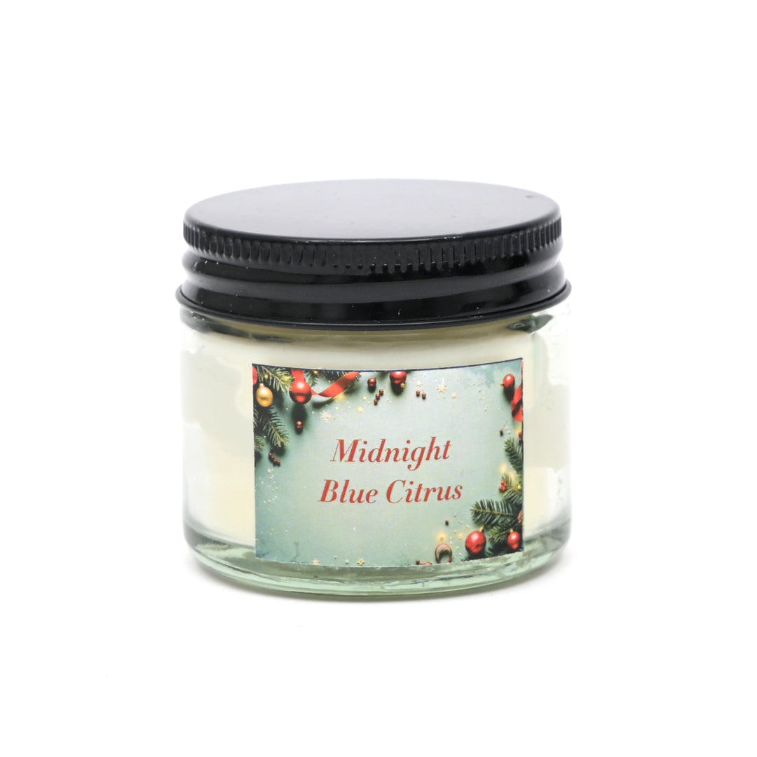 Christmas Decorative Candles | 60 ML Jars with Black Lid