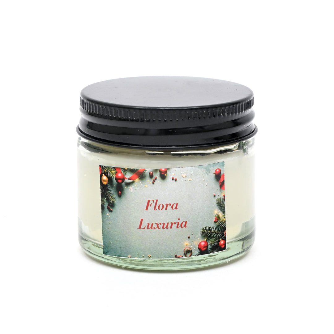 Christmas Decorative Candles | 60 ML Jars with Black Lid
