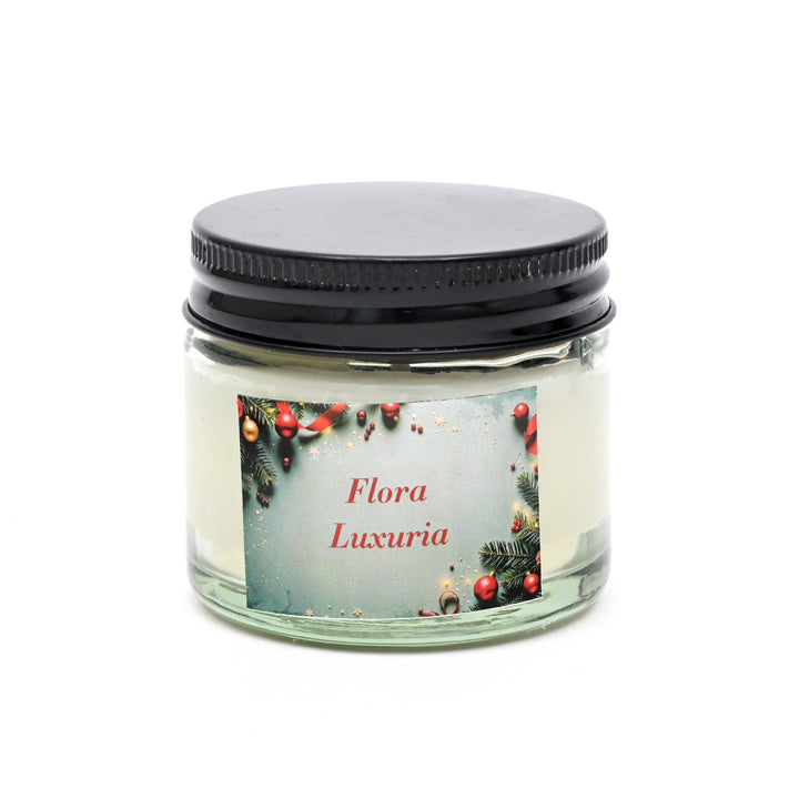 Christmas Decorative Candles | 60 ML Jars with Black Lid