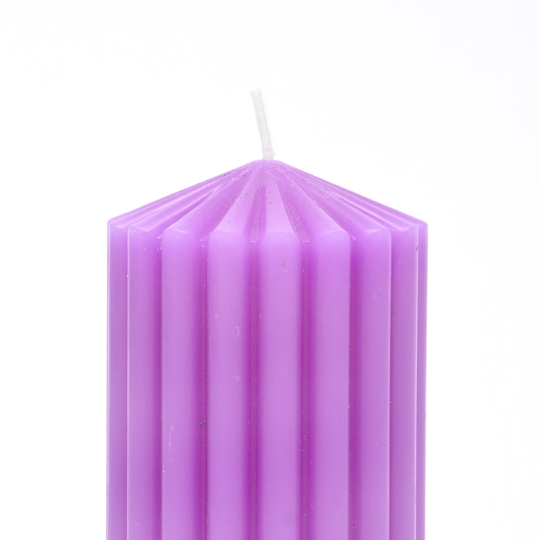 Ribbed Pillar Candle (Non-Scented) | 6.5 Inch