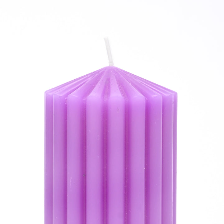 Ribbed Pillar Candle (Non-Scented) | 6.5 Inch