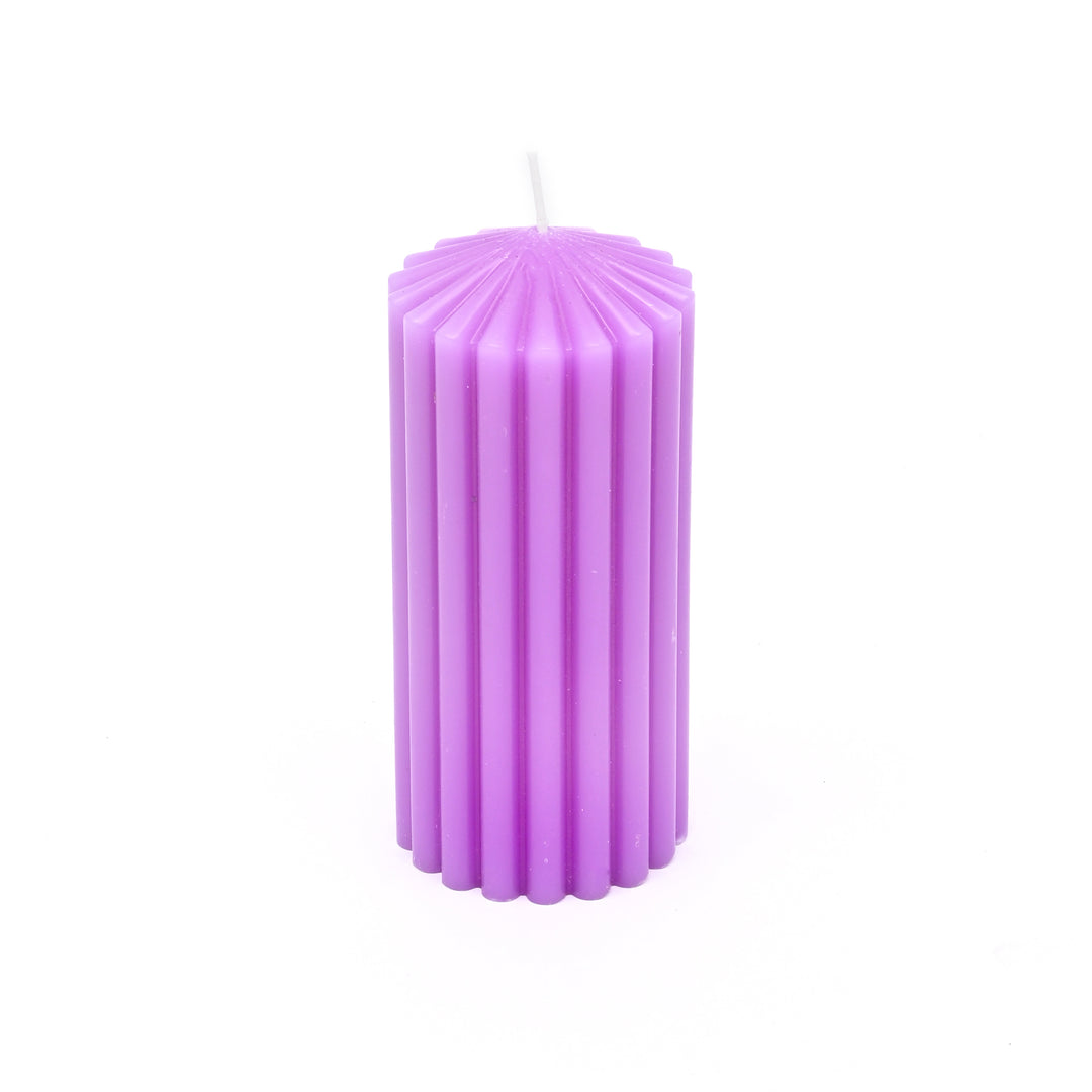 Ribbed Pillar Candle (Non-Scented) | 6.5 Inch