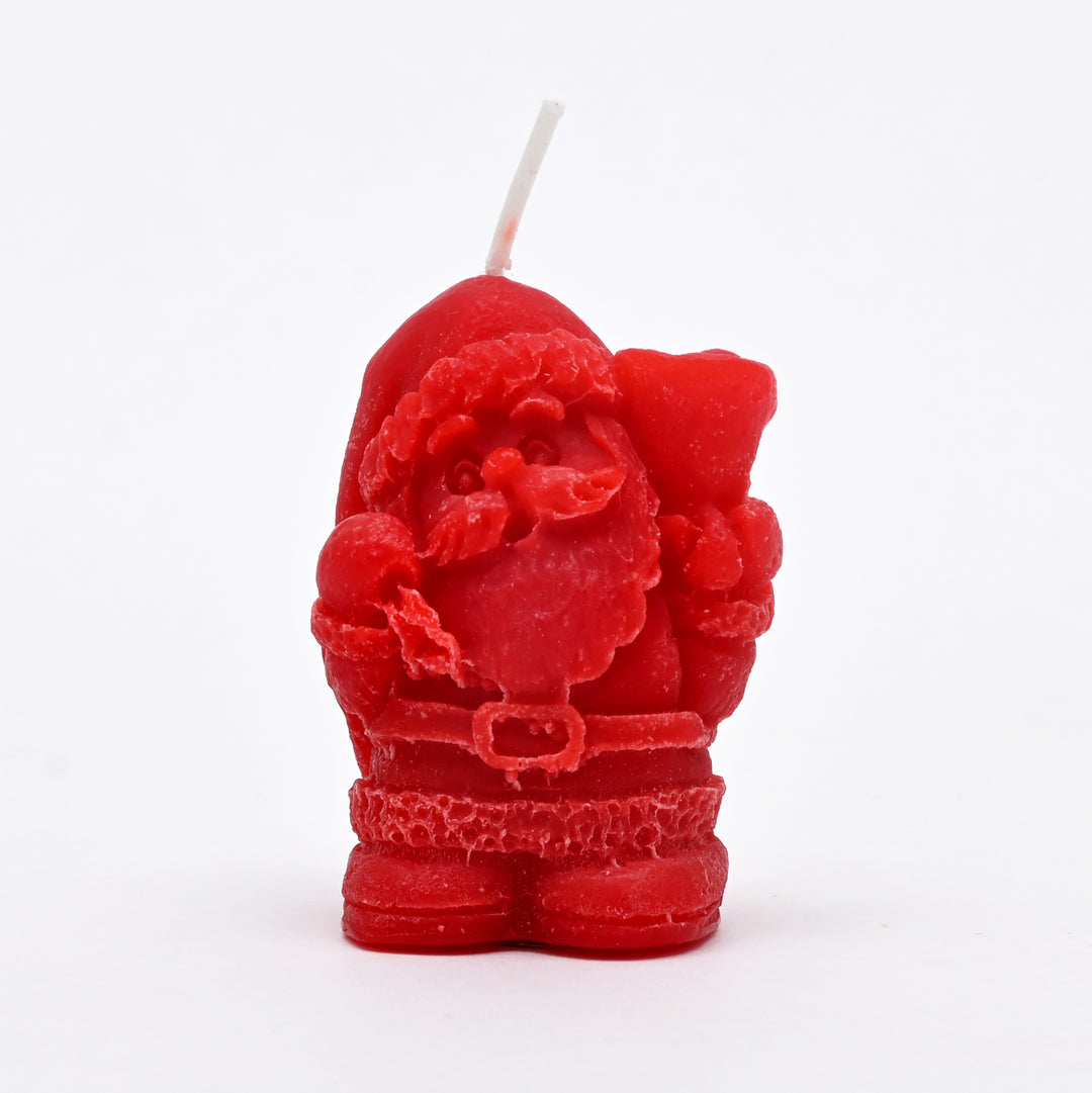 Santa Candle | Red, White & Green Christmas Decorative Candles | 5.3 x 8 x 2 Inch