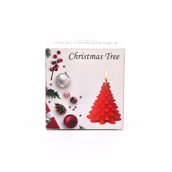 Green Christmas Tree Candle | Decorative Holiday Candle, 3.25 x 3.25 x 3.5 Inch
