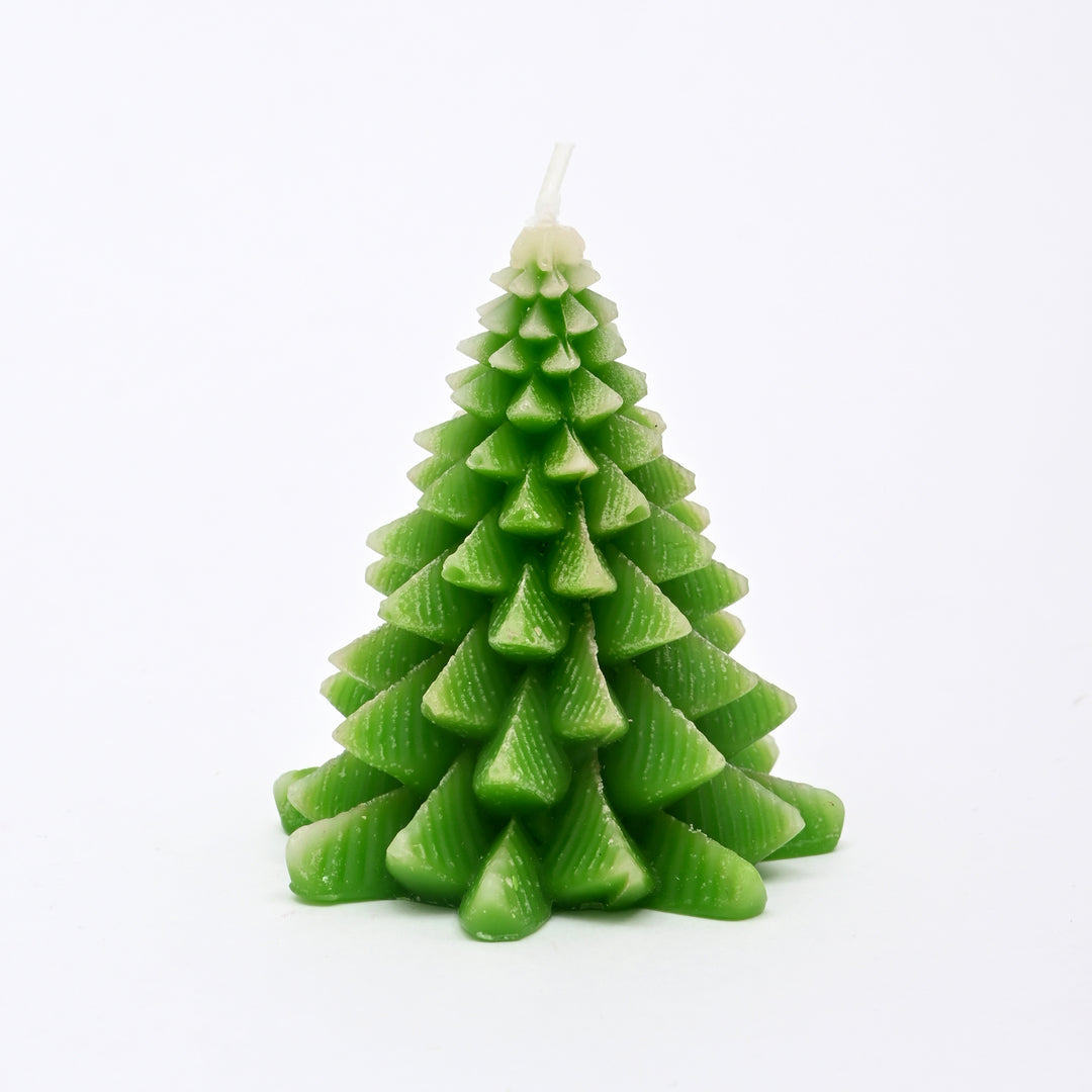 Green Christmas Tree Candle | Decorative Holiday Candle, 3.25 x 3.25 x 3.5 Inch