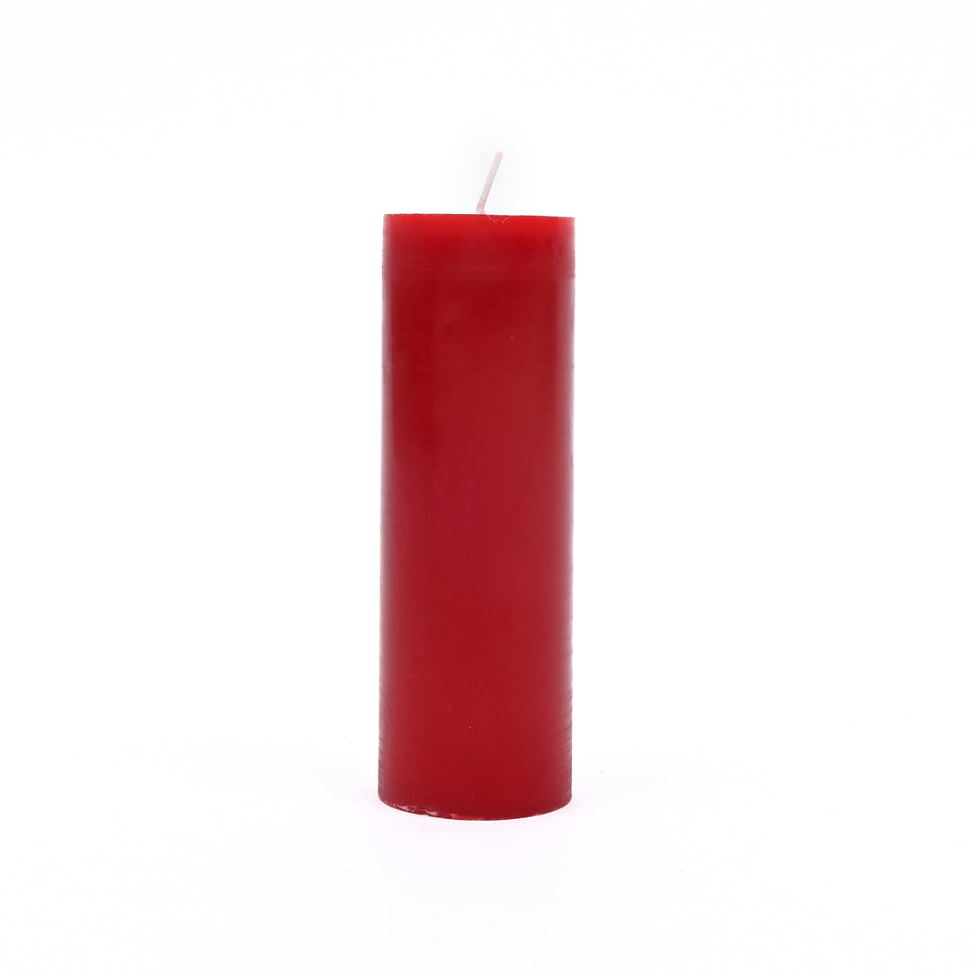 Christmas Pillar Candle (Non-Scented) | Red Decorative Holiday Candles, 3.5 x 5 x 7.5 Inch